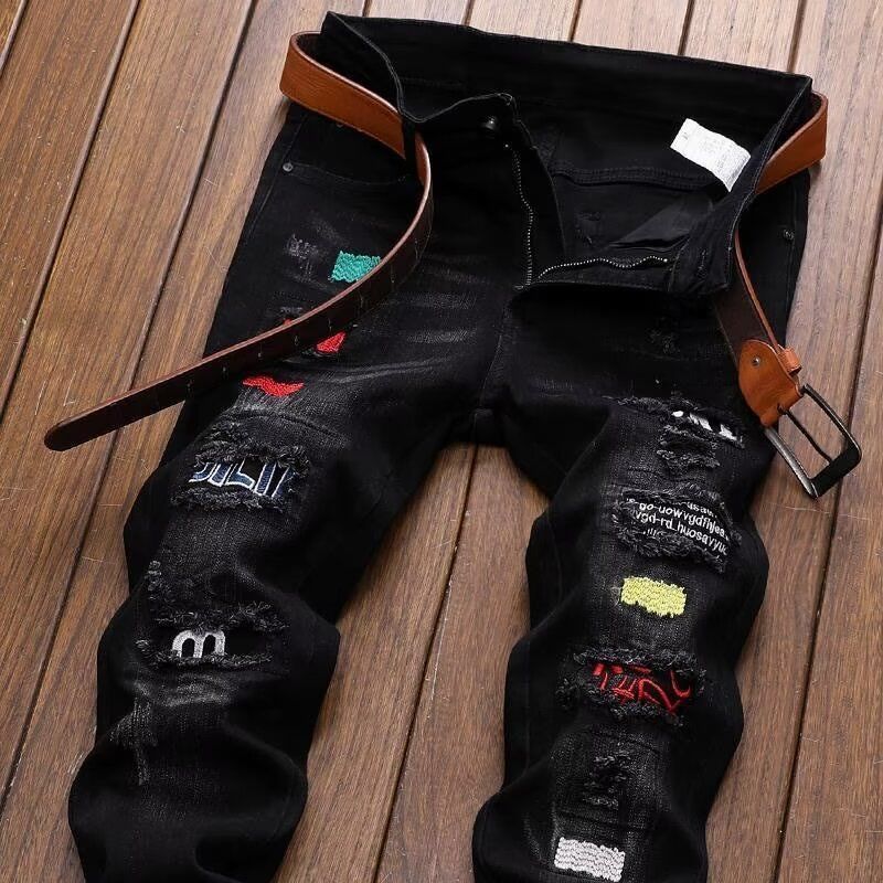 Streetwear Brand Designs - Koreańska marka streetwearowa, podarte jeansy, letnie