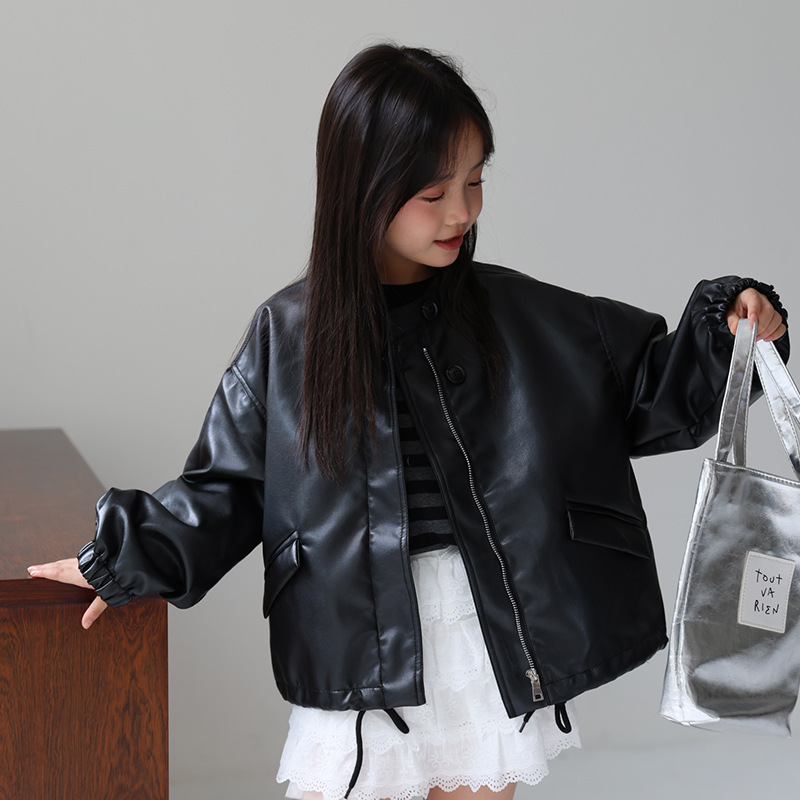 Streetwear Brand Designs - Kurtka motocyklowa dla dziewczynek 2-12 lat,
